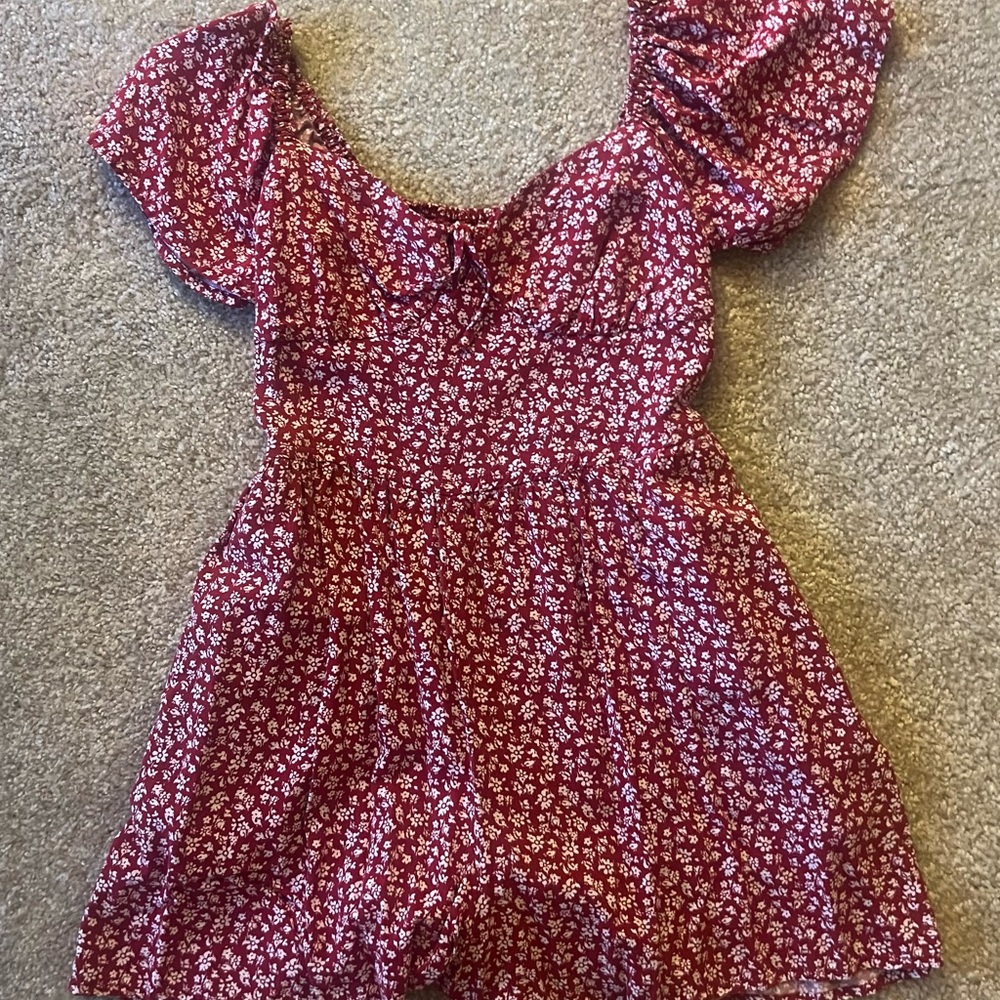 Floral Red Romper Hollister